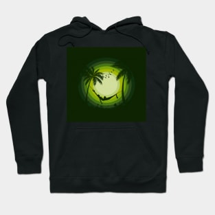 Feel my life green Sun Landscape vactor Art Hoodie